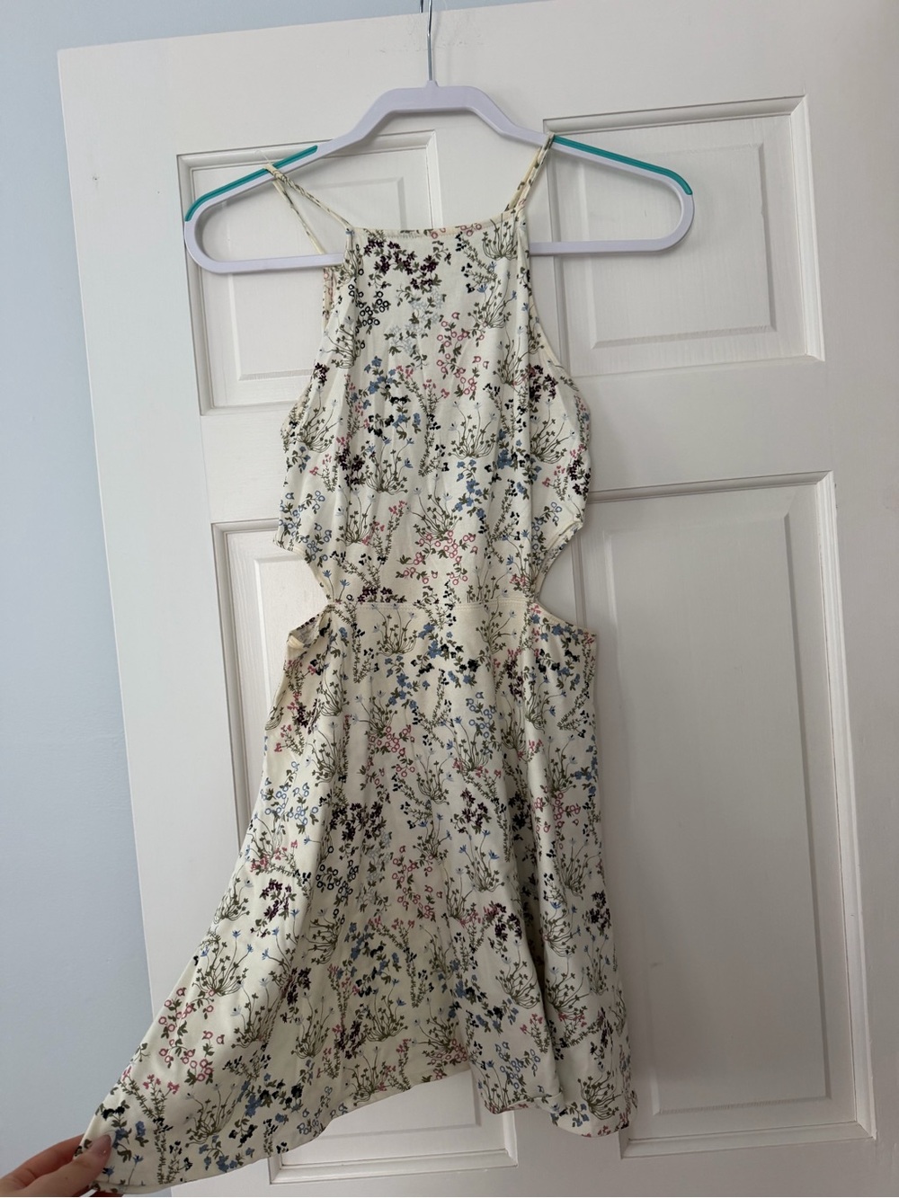 Garage Cream Floral Cutout Sundress with Multicolor Blooms